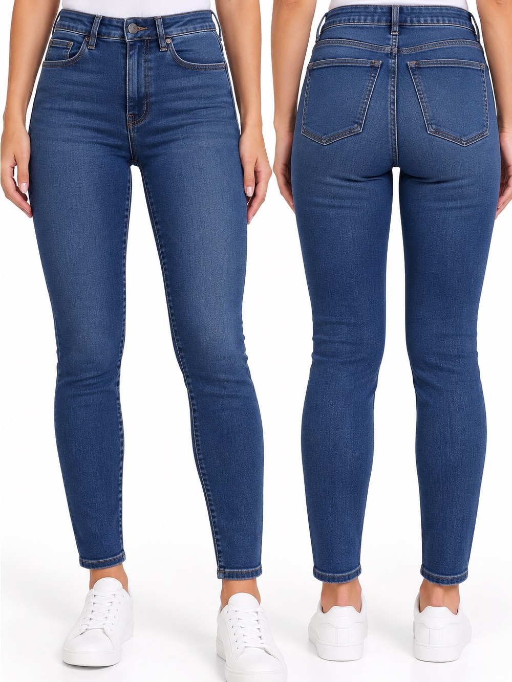 J. Crew Mid-Rise Skinny Jeans in Medium Blue Wash